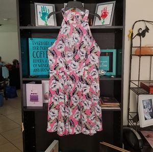 Hollister pink floral halter dress. Size med